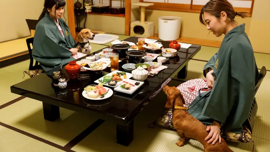 【お部屋】お部屋食もペットちゃんと一緒