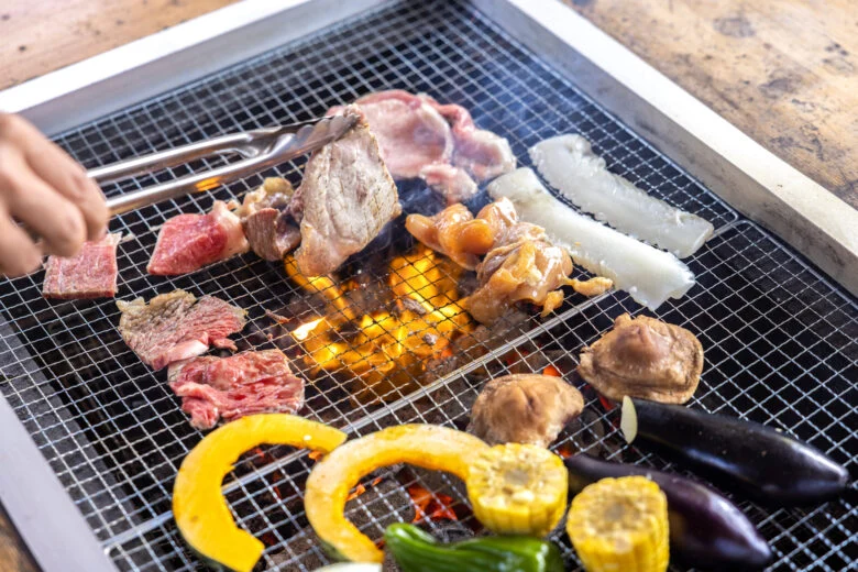 BBQ食事風景